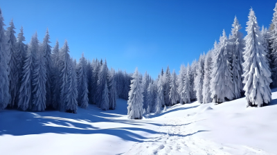 雪山林间摄影图片