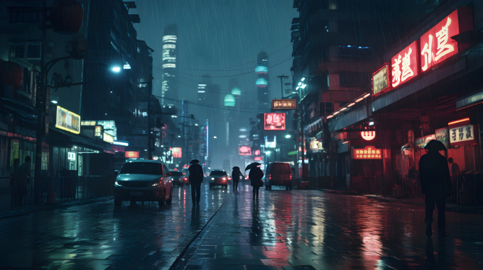 深青与浅琥珀的中国城市夜景摄影图