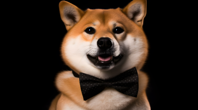 小舌头犬在黑色背景上的摄影图片