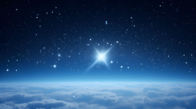 星光璀璨，地球与月亮上的摄影图片