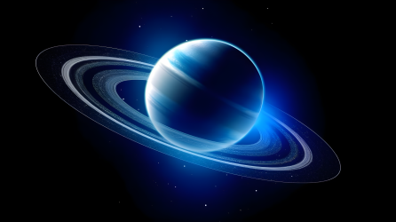 宇宙星空中的土星环摄影图片