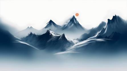 青白翠山纯净山脉高清图
