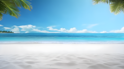 海天相接的海滨景色摄影图片