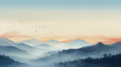 朦胧山水墨画风高清图