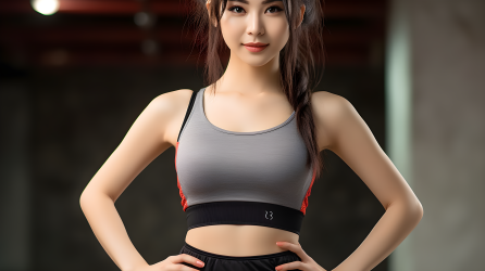 亚洲女孩锻炼身材摄影图片