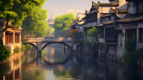 江南水乡古典建筑摄影图