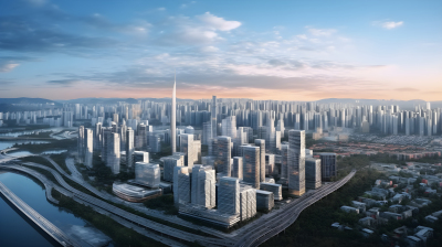 阳光下的城市建筑摄影图片