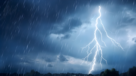 暴雨天气闪电摄影图