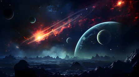 银河行星创意摄影图