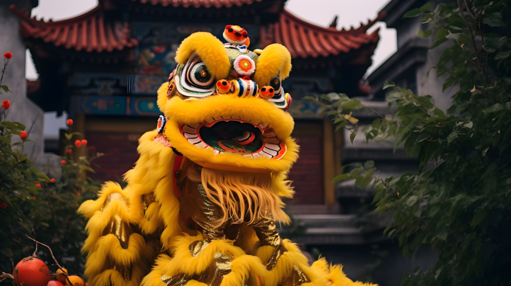 中国狮舞摄影版权图片下载