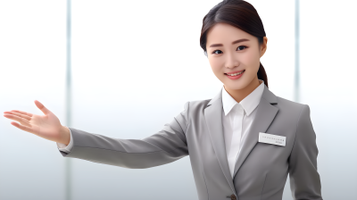 优雅商务女性微笑、摄影图片