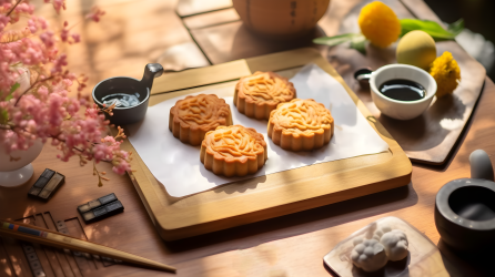 中式月饼摄影图