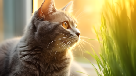 窗台上的可爱猫咪摄影图片