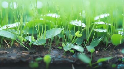 雨后嫩绿的黑土摄影图