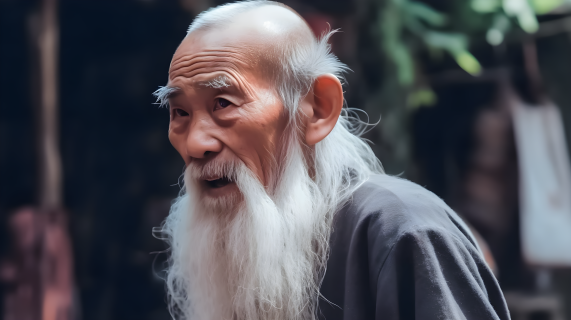 白发苍苍的老人摄影图片