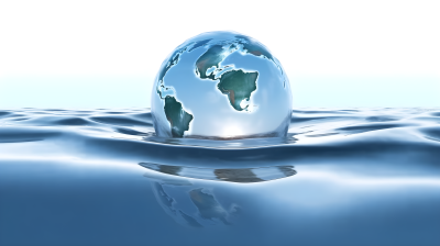 水面上的水滴泛起涟漪的摄影图片