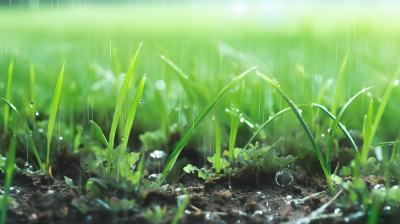 雨后黑土嫩绿芽摄影图片