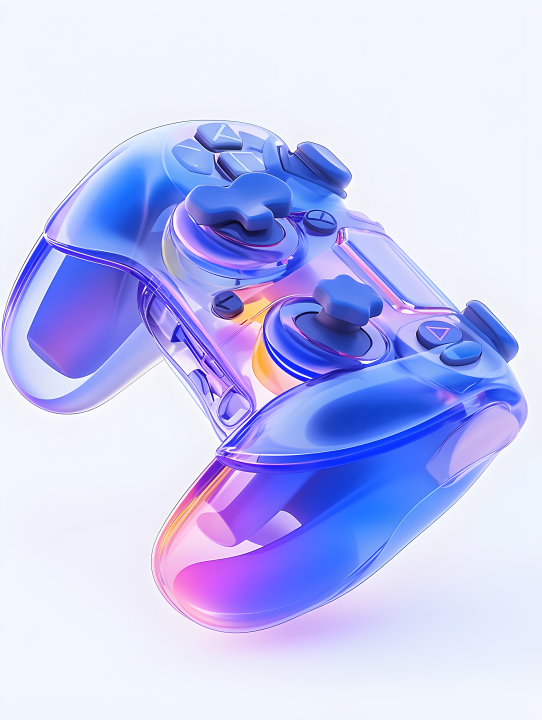 透明游戏手柄3D渲染摄影版权图片下载