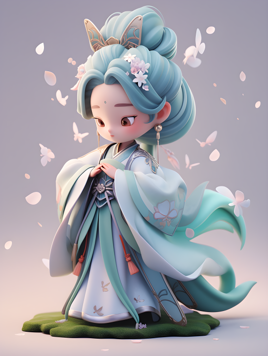 中国风梦幻色彩的少女摄影版权图片下载