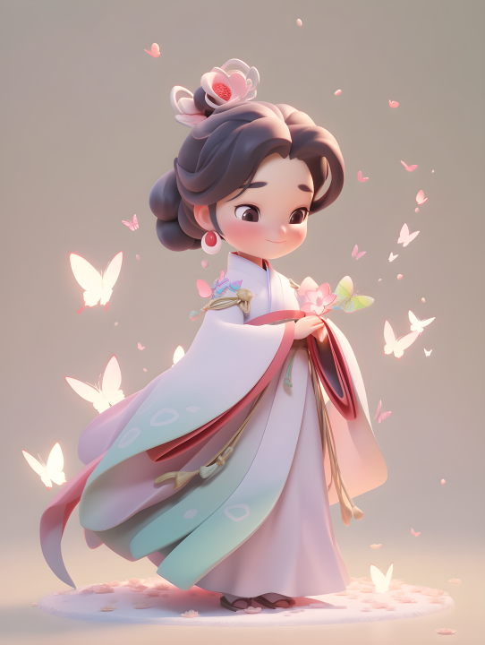 中国风梦幻色彩女孩摄影版权图片下载