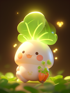 蔬菜人物化可爱形象盲盒设计特写摄影图