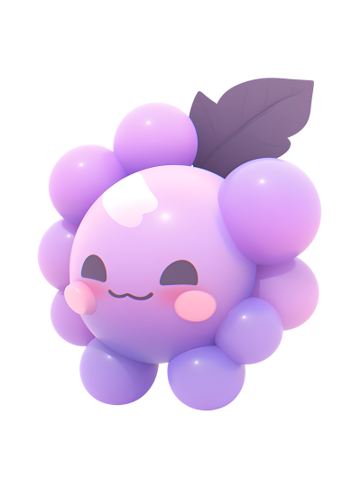 葡萄可爱果蔬卡通3D图标摄影图片