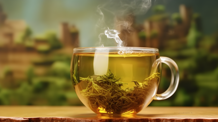 一杯茶，真实摄影图片