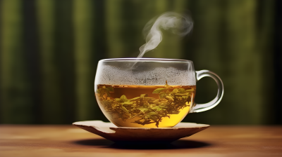 一杯茶的香气，悠闲摄影图
