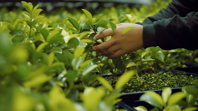 高度抛光表面的茶叶摄影图片