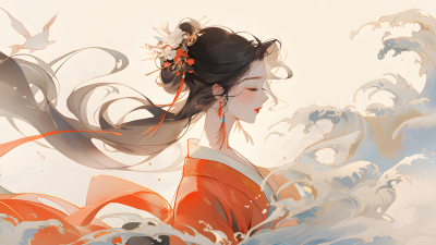 中国女性柔光抽象摄影图