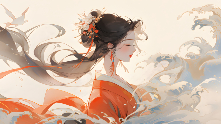 中国女性柔光抽象摄影图