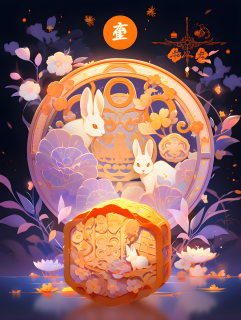 中秋节精致的月饼包装设计摄影图