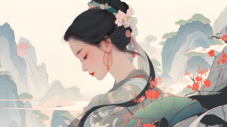 绚丽多彩的古风女子摄影图片
