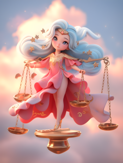 天秤座美女星座摄影图
