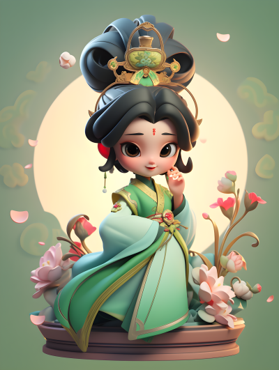 古风服饰萌妹照片摄影图