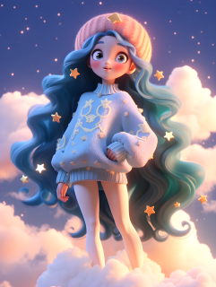 可爱的星座女孩摄影图片
