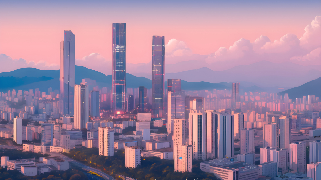 上海城市和河流黄昏摄影版权图片下载