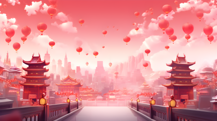 春节城市景观摄影图片