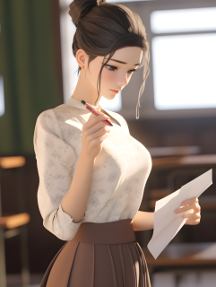 卡通亚洲教师3D立体极简风摄影图