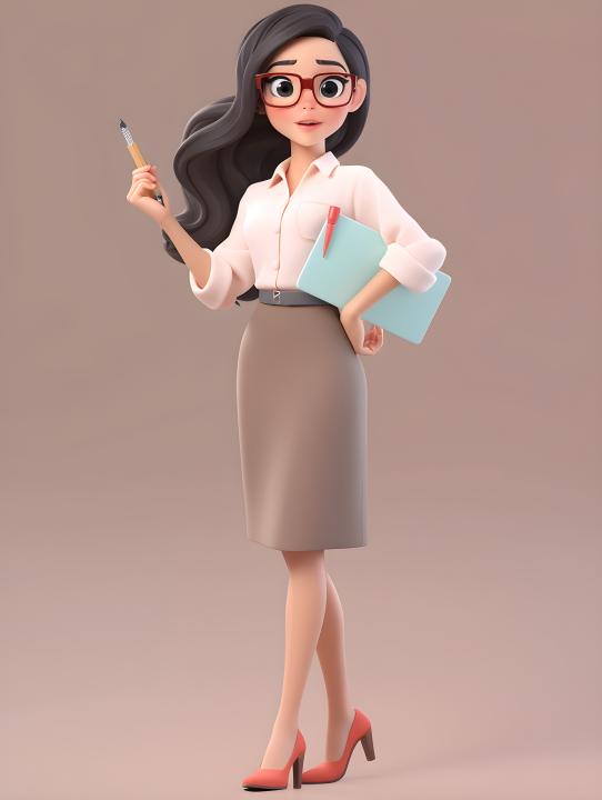 迷人的3D立体教师正在授课摄影版权图片下载
