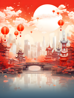 中国城市春节摄影图片