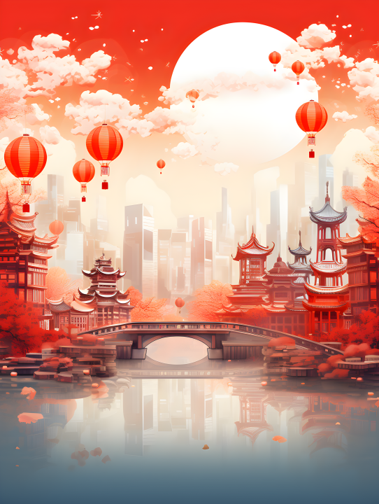 中国城市春节摄影版权图片下载