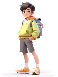 秋季开学的快乐学生摄影图片