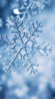细节清晰的雪花摄影图片