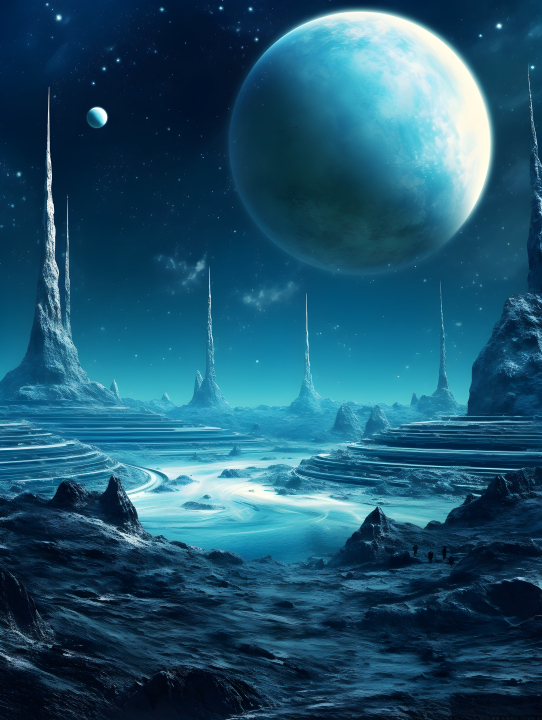 未来之星附近行星的摄影版权图片下载