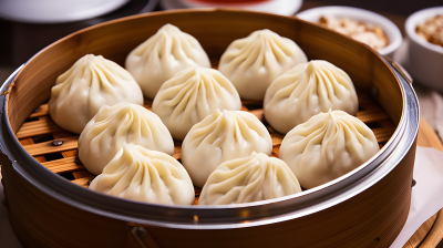 美味的小笼包中国美食摄影图