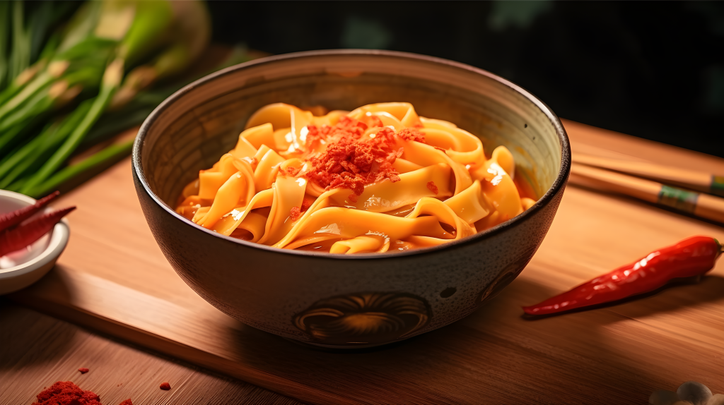 陕西油泼面中国美食摄影图版权图片下载