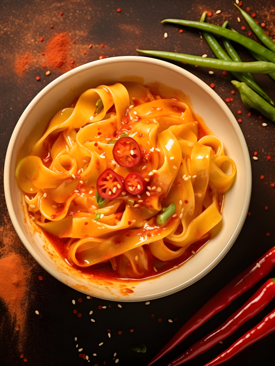 中国美食油泼面摄影图版权图片下载