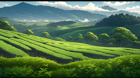 园林茶园风景摄影图片