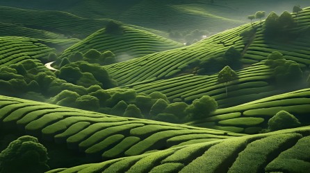 印度茶园风景摄影图片